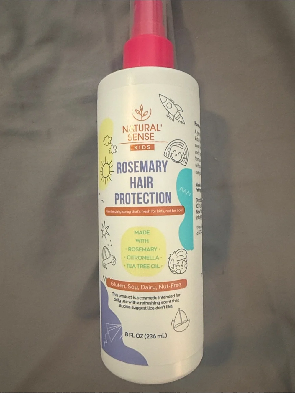 New!! Kids Rosemary Hair Head Lice Protection Spray - 8fl oz/ 236 ml full size